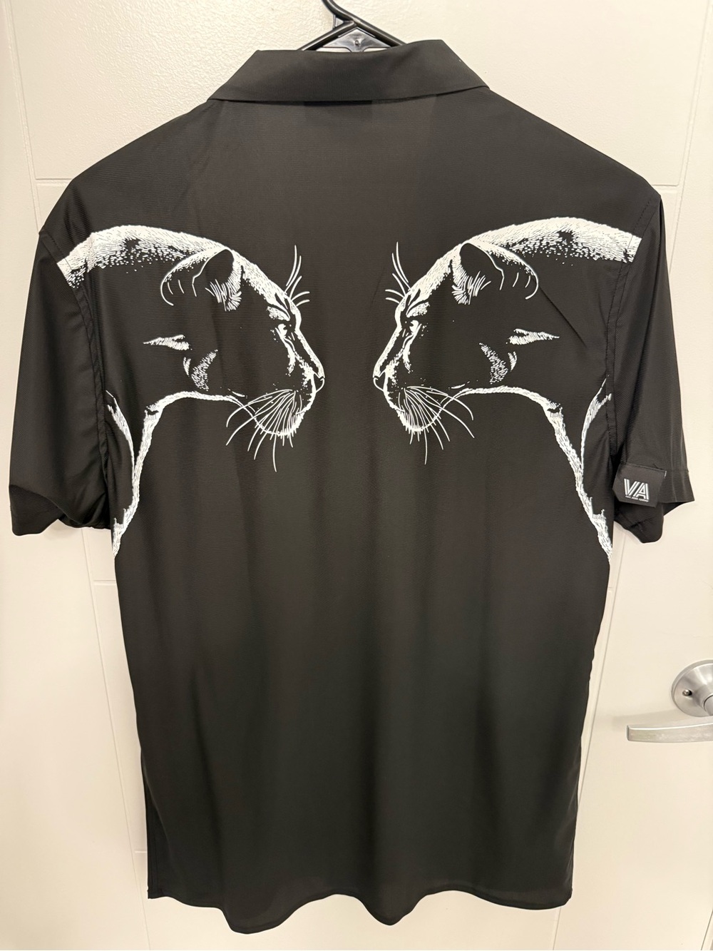 Black Short-Sleeve Resort Button-Down Shirt